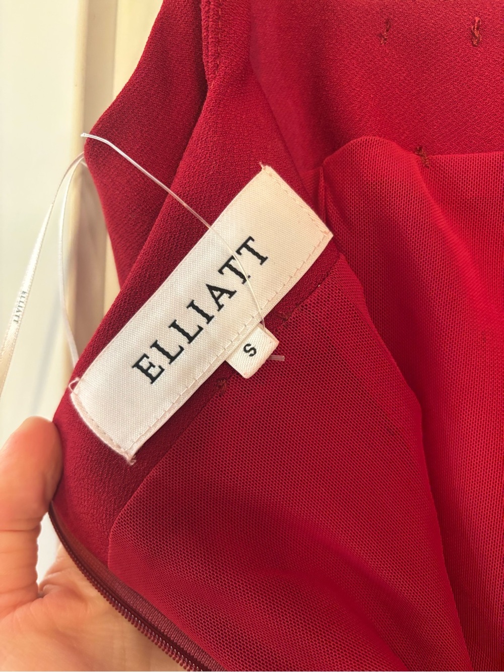 new Elliatt Evanora high-low floral rosette gown in Berry red - Picture 6 of 8